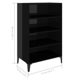 NNEVL Sideboard High Gloss Black 57x35x90 cm Chipboard