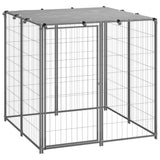 NNEVL Dog Kennel Silver 110x110x110 cm Steel