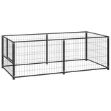 NNEVL Dog Kennel Black 200x100x70 cm Steel
