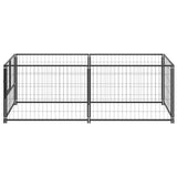NNEVL Dog Kennel Black 200x100x70 cm Steel