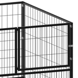 NNEVL Dog Kennel Black 200x100x70 cm Steel