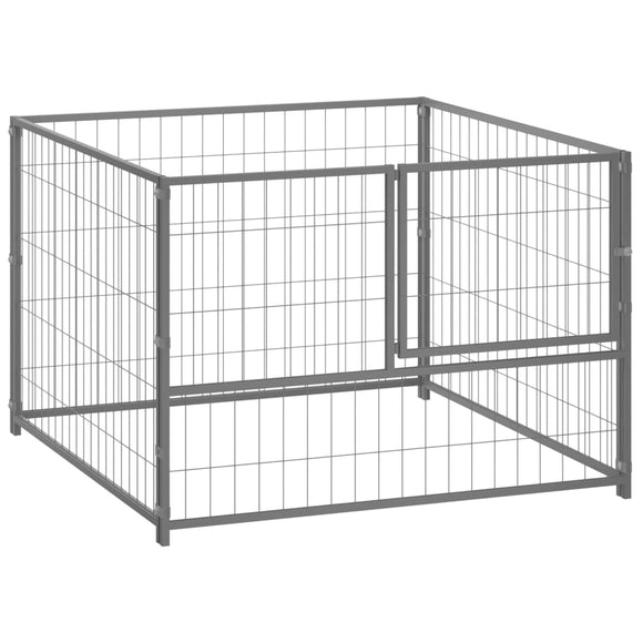 NNEVL Dog Kennel Silver 100x100x70 cm Steel