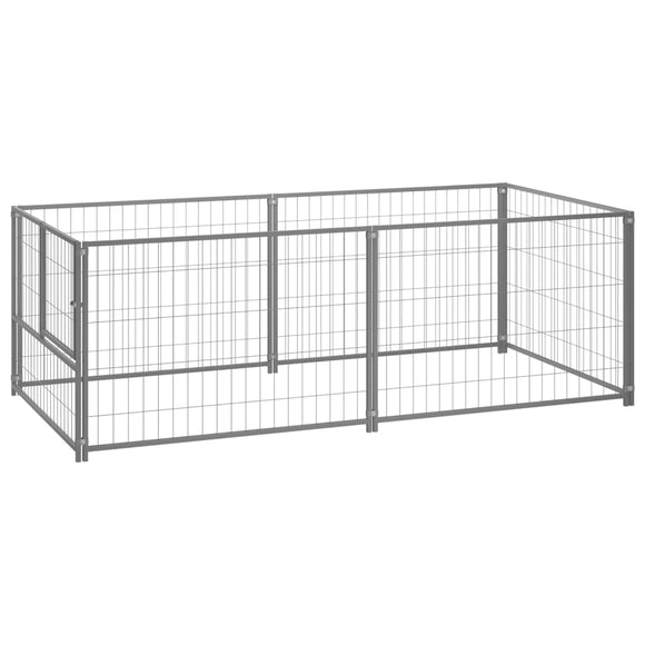 NNEVL Dog Kennel Silver 200x100x70 cm Steel