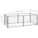 NNEVL Dog Kennel Silver 200x100x70 cm Steel