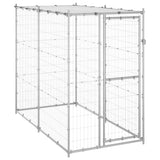 NNEVL Outdoor Dog Kennel Galvanised Steel with Roof 110x220x180 cm