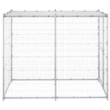 NNEVL Outdoor Dog Kennel Galvanised Steel with Roof 110x220x180 cm