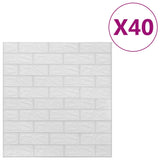 NNEVL 3D Wallpaper Bricks Self-adhesive 40 pcs White