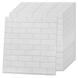 NNEVL 3D Wallpaper Bricks Self-adhesive 40 pcs White