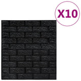 NNEVL 3D Wallpaper Bricks Self-adhesive 10 pcs Black