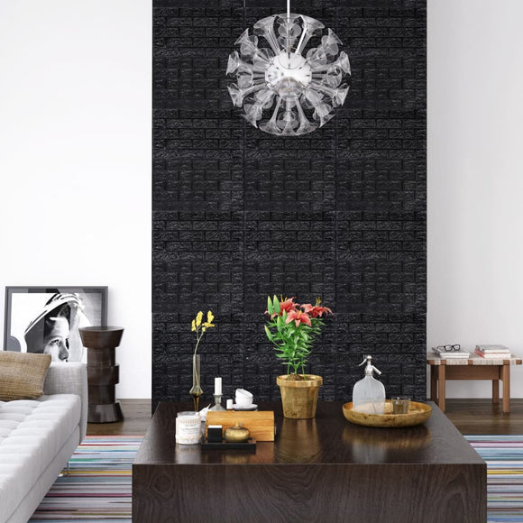 NNEVL 3D Wallpaper Bricks Self-adhesive 10 pcs Black