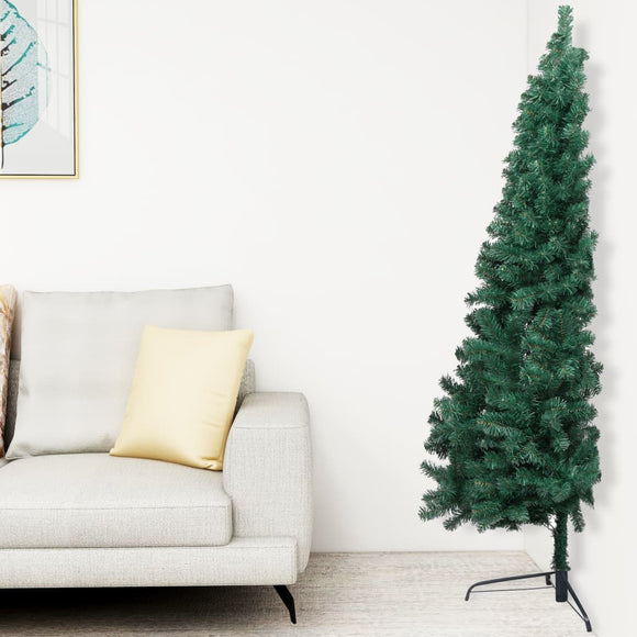 NNEVL Artificial Half Christmas Tree with Stand Green 120 cm PVC