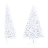 NNEVL Artificial Half Christmas Tree with Stand White 120 cm PVC