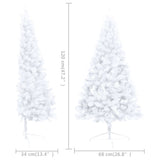 NNEVL Artificial Half Christmas Tree with Stand White 120 cm PVC