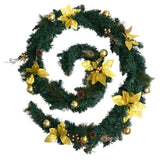 NNEVL Christmas Garland with LED Lights Green 2.7 m PVC