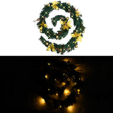 NNEVL Christmas Garland with LED Lights Green 2.7 m PVC