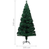 NNEVL Artificial Christmas Tree with Stand Green 240 cm Fibre Optic
