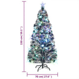 NNEVL Christmas Tree with LEDs Green and White 150 cm Fibre Optic