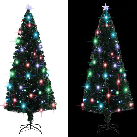 NNEVL Artificial Christmas Tree with Stand and LED 210 cm Fibre Optic
