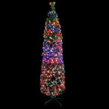 NNEVL Artificial Slim Christmas Tree with Stand 150 cm Fibre Optic