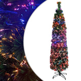 NNEVL Artificial Slim Christmas Tree with Stand 210 cm Fibre Optic