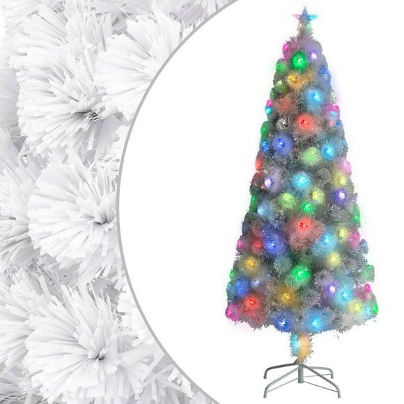 NNEVL Artificial Christmas Tree with LED White 180 cm Fibre Optic