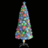 NNEVL Artificial Christmas Tree with LED White 210 cm Fibre Optic