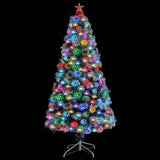 NNEVL Artificial Christmas Tree with LED White&Blue 120 cm Fibre Optic