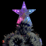 NNEVL Artificial Christmas Tree with LED White&Blue 120 cm Fibre Optic