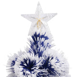 NNEVL Artificial Christmas Tree with LED White&Blue 120 cm Fibre Optic