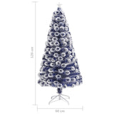 NNEVL Artificial Christmas Tree with LED White&Blue 120 cm Fibre Optic
