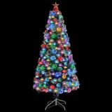 NNEVL Artificial Christmas Tree with LED White&Blue 150 cm Fibre Optic