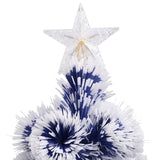 NNEVL Artificial Christmas Tree with LED White&Blue 150 cm Fibre Optic