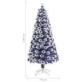 NNEVL Artificial Christmas Tree with LED White&Blue 150 cm Fibre Optic