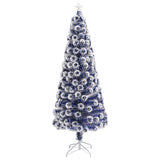 NNEVL Artificial Christmas Tree with LED White&Blue 210 cm Fibre Optic