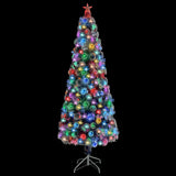 NNEVL Artificial Christmas Tree with LED White&Blue 210 cm Fibre Optic