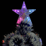 NNEVL Artificial Christmas Tree with LED White&Blue 210 cm Fibre Optic