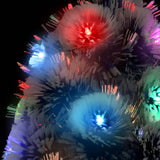 NNEVL Artificial Christmas Tree with LED White&Blue 210 cm Fibre Optic