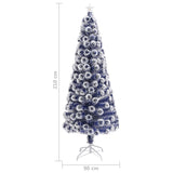 NNEVL Artificial Christmas Tree with LED White&Blue 210 cm Fibre Optic