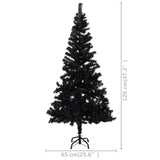 NNEVL Artificial Christmas Tree with Stand Black 120 cm PVC