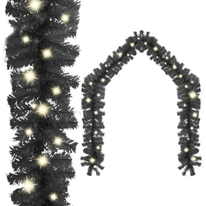 NNEVL Christmas Garland with LED Lights 10 m Black