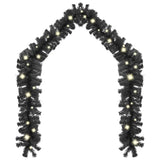 NNEVL Christmas Garland with LED Lights 10 m Black