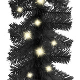 NNEVL Christmas Garland with LED Lights 10 m Black