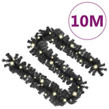 NNEVL Christmas Garland with LED Lights 10 m Black