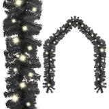 NNEVL Christmas Garland with LED Lights 20 m Black