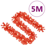 NNEVL Christmas Garland with LED Lights 5 m Red