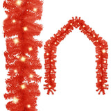 NNEVL Christmas Garland with LED Lights 10 m Red