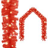NNEVL Christmas Garland with LED Lights 20 m Red