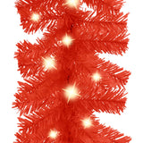 NNEVL Christmas Garland with LED Lights 20 m Red