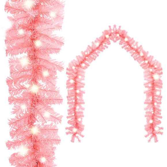 NNEVL Christmas Garland with LED Lights 5 m Pink