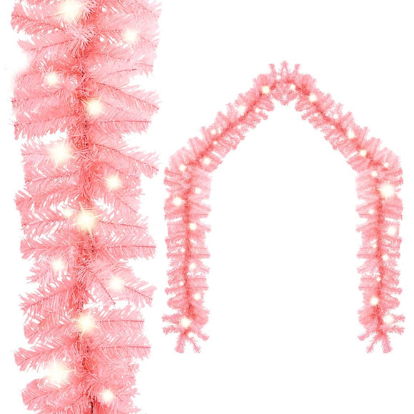 NNEVL Christmas Garland with LED Lights 20 m Pink